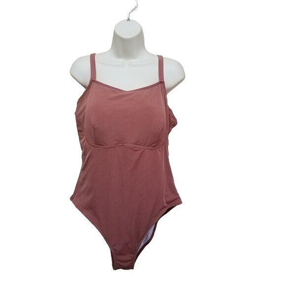 Rose Gold Mauve 2XL One Piece Women's Swimsuit Padded Adjustable Plus Size 2XL - Picture 1 of 12